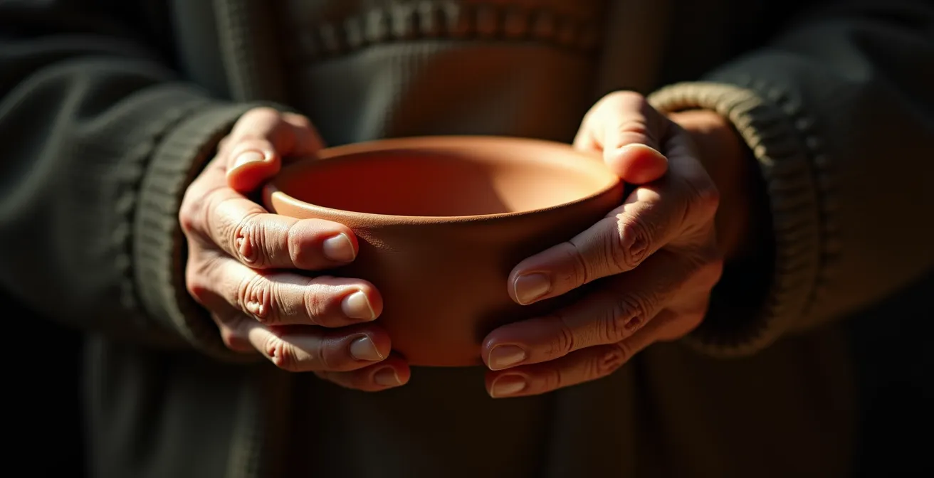 Illuminazione drammatica che mostra il contrasto chiaroscurale tipico della luce caravaggesca