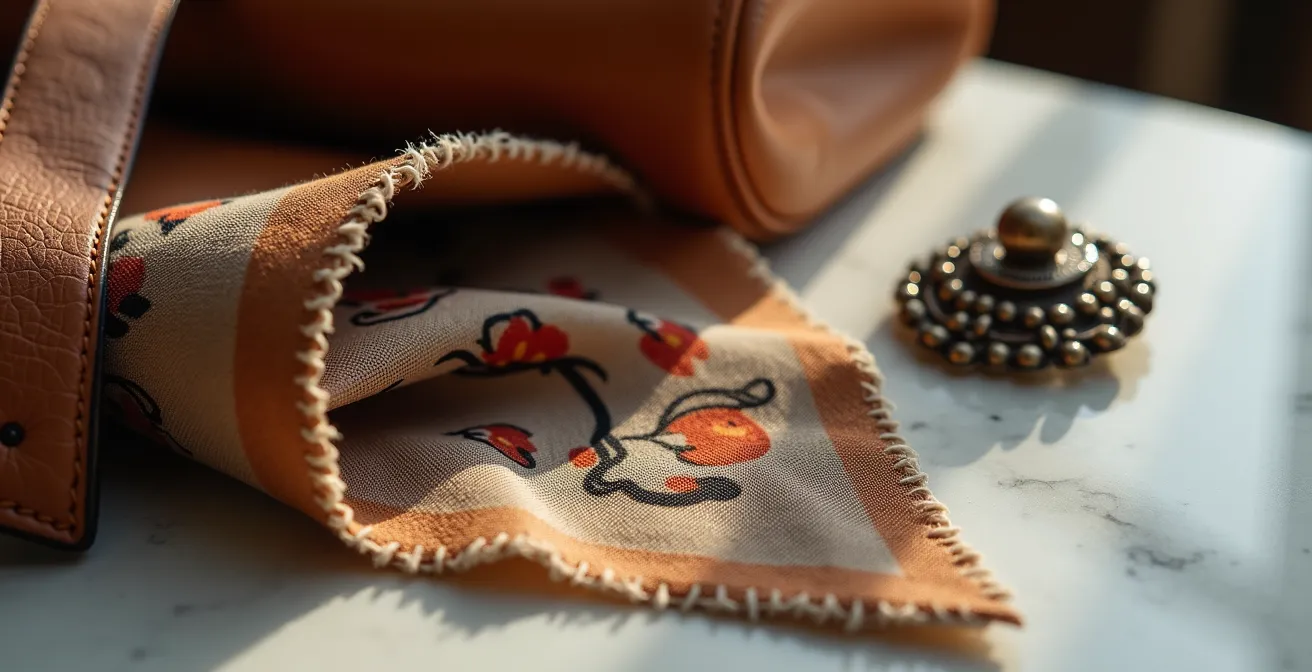 Dettaglio di accessori artigianali italiani che definiscono uno stile personale