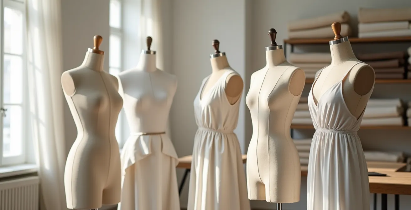 Confronto visivo delle diverse forme del corpo femminile con abiti valorizzanti