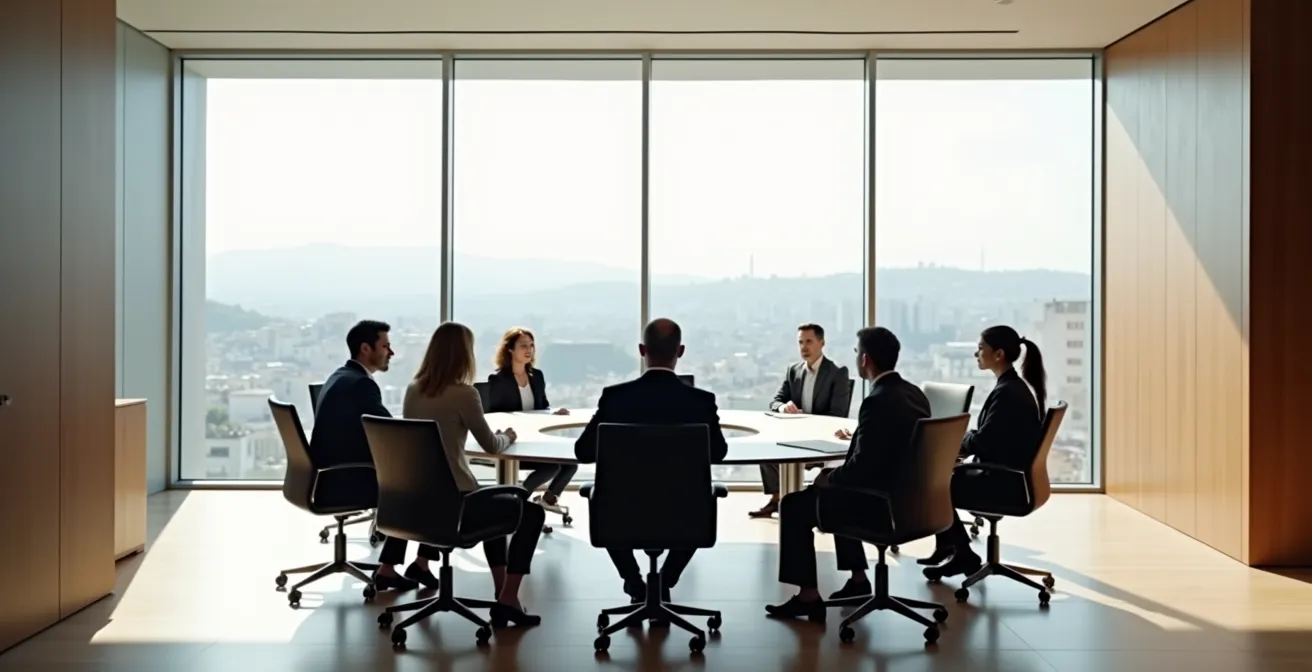 Leader servant che facilita una discussione di team in ambiente collaborativo