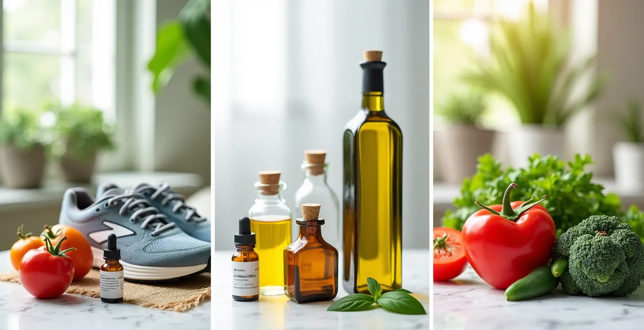 Schema visivo dei tre livelli di prevenzione medica con simboli rappresentativi