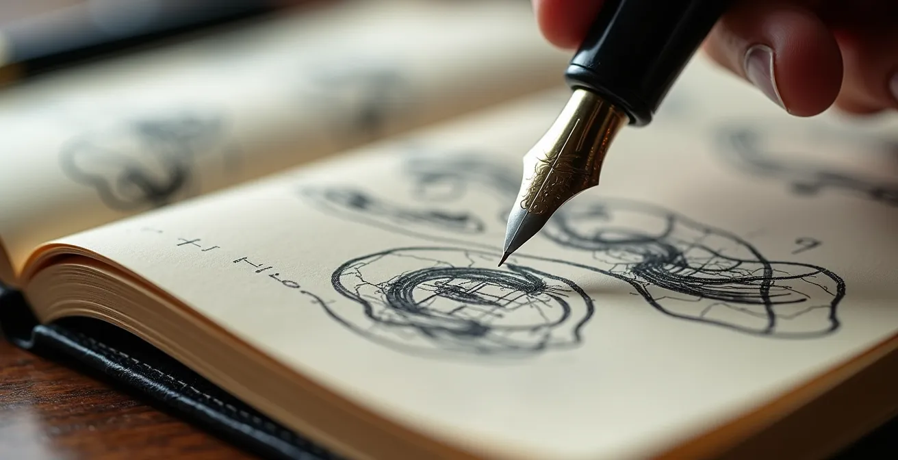 Vista macro di documenti di pianificazione strategica con texture e dettagli